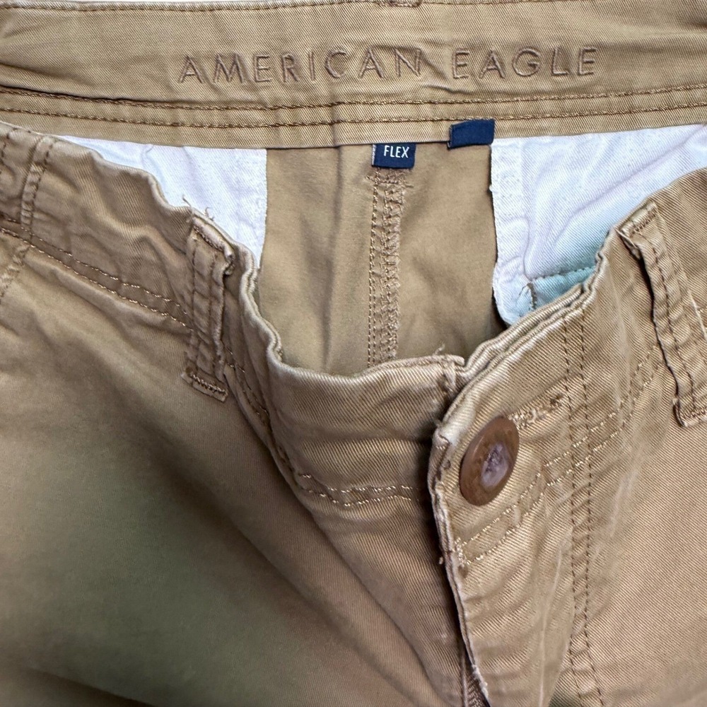 American Eagle Cargo Shorts Mens 33 Classic Flex Khaki Tan Utility EUC - Picture 4 of 6